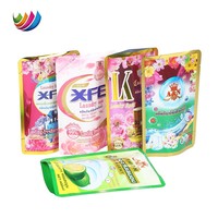 Sac de détergent à lessive à emballage flexible en feuille d'aluminium laminé personnalisé 400ml pochette de recharge de savon liquide debout