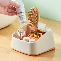 Boîte de rangement de bureau en plastique pour le bureau et la résidence étudiante, organisateur de fournitures scolaires et de cosmétiques, design multifonctionnel, moderne et simple