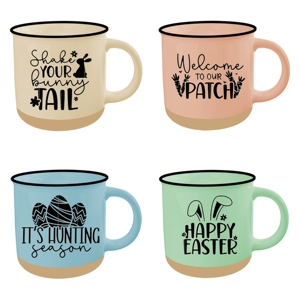 Tasse à café et à lait en céramique colorée sur le thème de Pâques, idéale pour un usage quotidien et comme idée de cadeau d'affaires, fabriquée par une usine professionnelle - Product Image 5