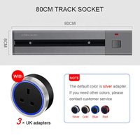 Cuisine industrielle 30A Mobile LED Encastré Surface Track Socket 3 Gang Power UK Plug & Sockets 60CM Power Strip