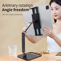 Support de téléphone portable réglable en aluminium BX-07, support de tablette, bras de fixation 360° °   Support de téléphone rotatif en alliage d'aluminium pour diffusion en direct