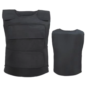 Gilet de sécurité anti-coupure et anti-perforation noir, niveau D, coupe régulière, coutures surjetées, protection corporelle - Product Image 1