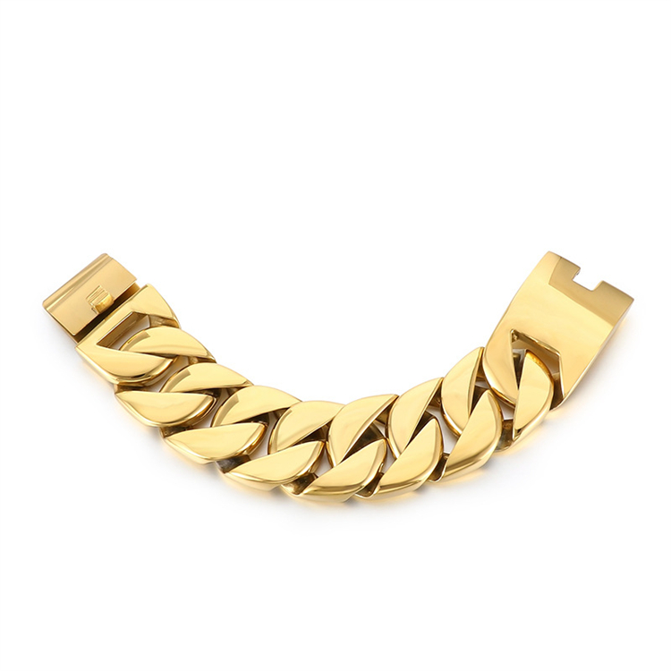 22*3.1*0.85cm-Bracelet doré brillant
