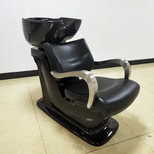 Modern berber dükkanı ekipmanları güzellik koltuğu baş spa saç salonu mobilyası set şampuan kase ve sandalye yatak