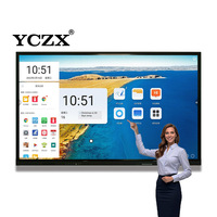 Tableau blanc interactif tactile 4K de 85 pouces avec 20 points de contact, montage mural, utilisation éducative et professionnelle
