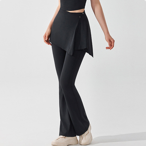 Nouveau design, <span class=keywords><strong>jupe</strong></span> de sport et de course à pied pour femmes nues, leggings de yoga deux pièces, tendance solide - Product Image 4