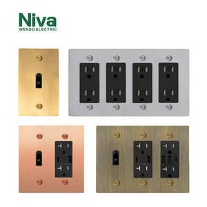 निवा हमें मानक दीवार टॉगल लाइट स्विच 118 प्रकार मल्टी फ़ंक्शन पीतल धातु पैनल सॉकेट - Product Image 6