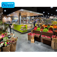 Metaal displayrek, zwaar belastbaar, supermarkt schappen, etalage voor fruit in supermarkten
