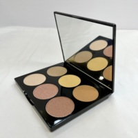 Maquillage personnalisé à haute teneur en pigments 6 couleurs à base de produits chimiques Palette de surligneurs en poudre libre imperméable et longue durée Marque distributeur OEM