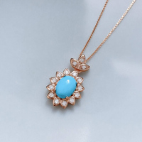 Ensemble de bijoux en argent sterling 925 avec turquoise naturelle, bague, pendentif et boucles d'oreilles pour femme, cadeau pierre de naissance de décembre, vente en gros