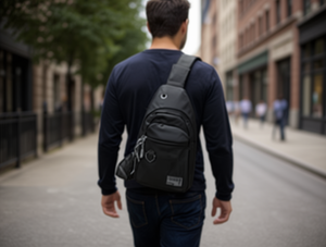 Borsa da petto da uomo in tessuto con chiusura a cerniera, casual, per tutte le stagioni M4123018 - Product Image 2