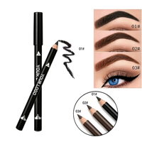 Crayon à sourcils et eye-liner waterproof double fonction en bois, personnalisable avec logo, longue tenue, sans transfert, directement de l'usine