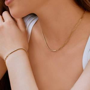 Personalizzato minimalista signora 925 italia in argento Sterling in argento Espo Sig personalizzato collana donna Design di nicchia gioielli di lusso - Product Image 4