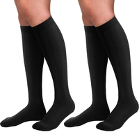 Chaussettes de compression médicale personnalisées grande taille respirantes antidérapantes à hauteur du genou 15-21/23-32/32-46mmHg à bout ouvert avec logo brodé pour usage quotidien
