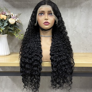 Parrucca Lunga Riccioluta con Frontale in Pizzo, Miscela di Capelli Umani e Sintetici, Nuovo Stile - Product Image 2
