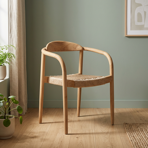 Modern Eco-Friendly Wooden Garden <b>Chair</b> Rope Woven Seat Armchair Outdoor Patio Seating for Villa & Hotel - Product Image 2