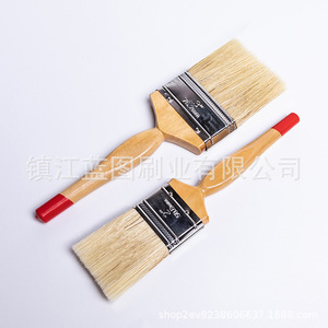 Pinceaux plats à poils de porc mélangés à des fibres chimiques, manche en Hemu rouge naturel, 12-20mm, origine Zhenjiang - Product Image 3