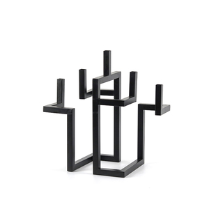 Luxe abstrait métal Art déco Design carré Tube bougeoir intérieur maison bureau décor anniversaire Table décoration <span class=keywords><strong>comptoir</strong></span> - Product Image 5