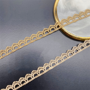 Pizzo Dorato, Pizzo Ricamato con Codice Laterale, Accessori per Abbigliamento, Pizzo Dorato Idrosolubile, Bordatura in Pizzo - Product Image 4