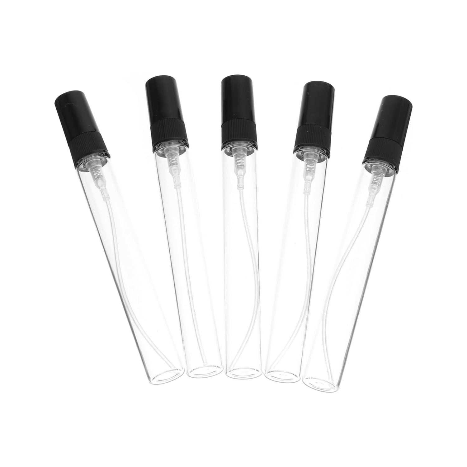 clear bottle+black cap