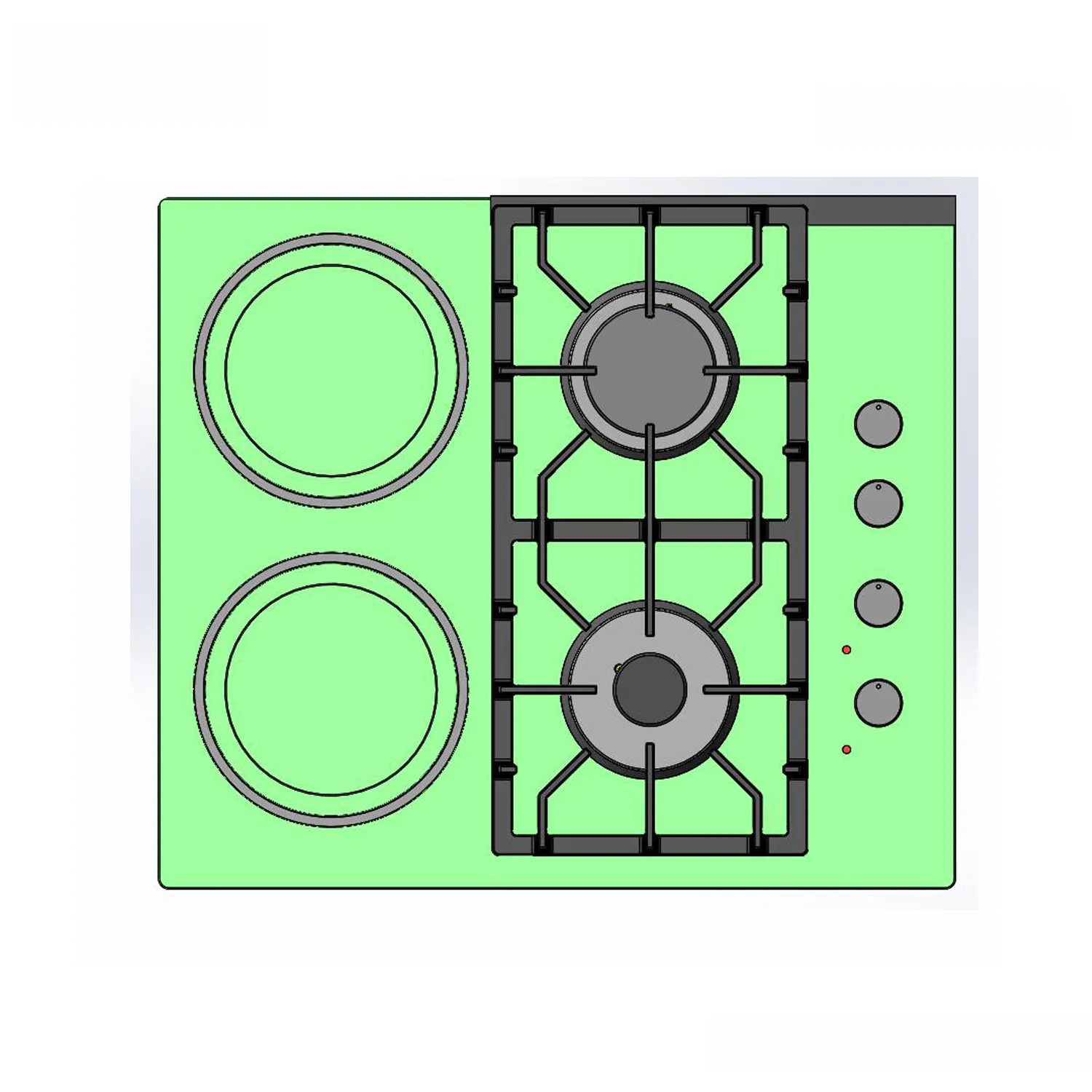 Tempered glass panel built-in installation gas and electric combination cooker stove