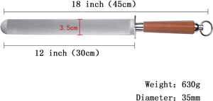Varilla de afilar plana de 35 mm ultraancha, multi-grano, apta para lavavajillas, de acero de alto carbono, de 12 pulgadas, resistente, para carnicero - Product Image 2