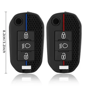 Coque de <span class=keywords><strong>protection</strong></span> en Silicone pour clé télécommande intelligente de voiture, pour <span class=keywords><strong>Peugeot</strong></span> 208 2008 301 <span class=keywords><strong>308</strong></span> 508 5008 RCZ, accessoire porte-clés - Product Image 5
