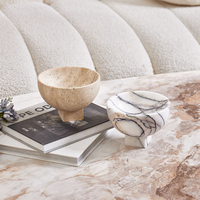 Plateau moderne en marbre beige pour décoration de la maison, vaisselle de bureau, assiette de fruits secs