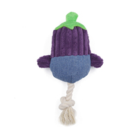 Jouets pour chiens en velours côtelé personnalisés, en peluche, couineurs et à mâcher, vente en gros, ensemble de jouets pour animaux avec corde en coton