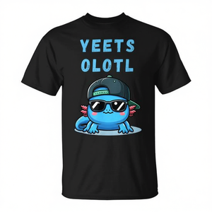 Camiseta Yeets Olotl Axolotl con diseño de sombrero y gafas de sol para uso informal - Product Image 2