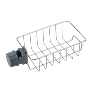 Support de Robinet en Acier Inoxydable, Égouttoir Rectangulaire pour Évier, Porte-Éponge, Multi-Usages, Sans Installation - Product Image 1