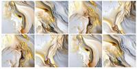 Carrelage poli effet agate de luxe 600x600mm, veinage doré multi-tons pour salon