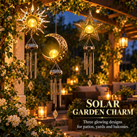 Lampes solaires de jardin d'extérieur, lampe décorative LED soleil et lune, éclairage paysager pour pelouse, cour, allée, patio, décoration de jardin