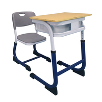 Meubles d'école modernes et bon marché, table et chaise d'étude pour enfants, ensemble de bureau et de chaise pour étudiants avec pieds en métal pour salle de classe