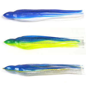 Falda de Pesca de Arrastre para Grandes Capturas, de PVC Plástico de 6 Pulgadas, con Rayas Azules, Plateadas y Rosas, para Señuelos de Marlin - Product Image 2