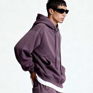 QUICKSHOW Felpe con Cappuccio da Uomo <span class=keywords><strong>Oversize</strong></span> in <span class=keywords><strong>Pile</strong></span> 350 GSM Senza Stampa Vendita all'Ingrosso Pesanti - Product Image 3