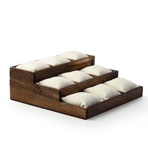 Solid Wood Linen Fabric Bracelet Bangle Holder Display Jewelry Trays Watch Tray Pillow Wood Crafts Wooden Boxes Wall Signs