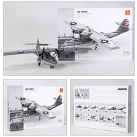 Wange 5008 Avion hydroptère PBY-5A Catalina, ensemble de blocs de construction, jouet de construction militaire, avion de chasse en plastique, modèle d'avion à assembler, éducatif