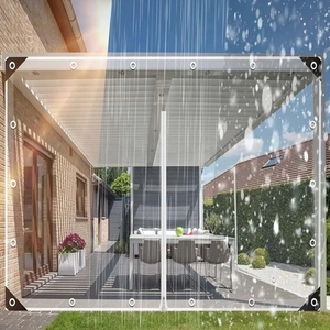 Bâche en PVC 450 g/m², 99,99 % <span class=keywords><strong>transparente</strong></span>, 0,35 mm, avec œillets à glissière, résistante à l'abrasion, lourde, imperméable, pour rideau - Product Image 2