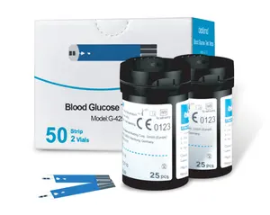 Strip Glukosa Darah Akurasi Tinggi Strip Tes Glukosa Diabetes 10 Buah, 25 Buah atau 50 Buah Strip Meteran Glukosa