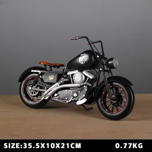 Vente directe d'usine à la main de haute qualité rétro Simulation moto artisanat en gros fer Harley moto modèle ornements