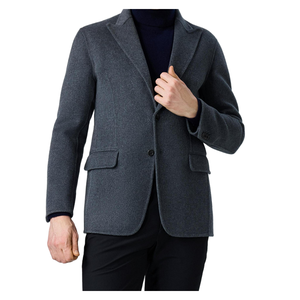 <span class=keywords><strong>Traje</strong></span> de <span class=keywords><strong>hombre</strong></span> de estilo italiano con doble botonadura y cuello con muescas y cremallera frontal plana de talla grande transpirable antiarrugas antiencogimiento - Product Image 3