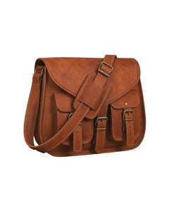 Vintage Style <b>Medium</b> Size Genuine Leather Waterproof Lightweight Crossbody Bag Adjustable Sling Strap Large Capacity Casual bag - Product Image 1
