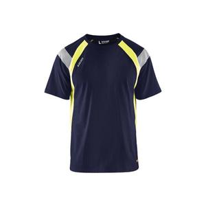 BLAKLADER - 3332103088334XL <b>T</b>-<b>shirt</b> Navy Blue/<b>Hi</b>-<b>vis</b> yellow - EAN 7330509595442 <b>HI</b>-<b>VIS</b> WORKWEAR - Product Image 1