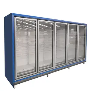 double doors freezer drink refrigerator beverage display double sliding commercial 6 doors