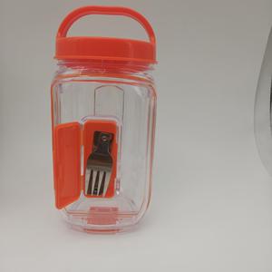 Contenedor Vertical para Ensaladas con Capas Integradas, Botella de Plástico para Almacenamiento de Ensaladas, Capacidad de 800-1000 ml, Estilo Coreano - Product Image 6