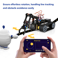 Coche robot rastreado con brazo ESP32 Kit de proyecto STEM programable para codificación de aprendizaje DIY vehículo robótico para Arduino