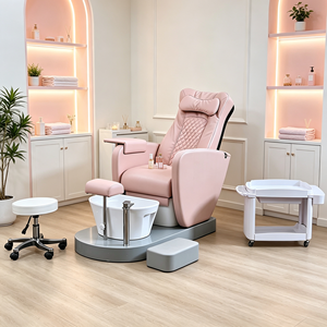 Fauteuil de pédicure spa de luxe avec massage des pieds, design moderne, fonctionnalités réglables et cuvette - Product Image 1