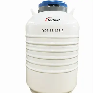 YDS-35-125-F LN2 35L harga pabrik wadah Nitrogen cair aluminium seri laboratorium leher lebar