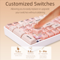 Clavier mécanique ZORNHER ZH980 95% rose crémeux avec pavé numérique, touches en gelée mignonnes, hot-swappable, rétroéclairage RGB